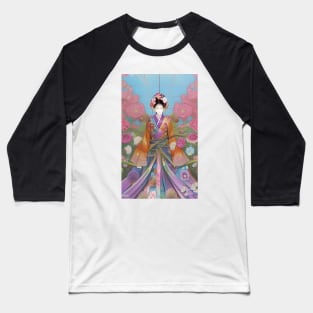 Cool Japanese Geisha - JG0102 - Anime Kimono Baseball T-Shirt